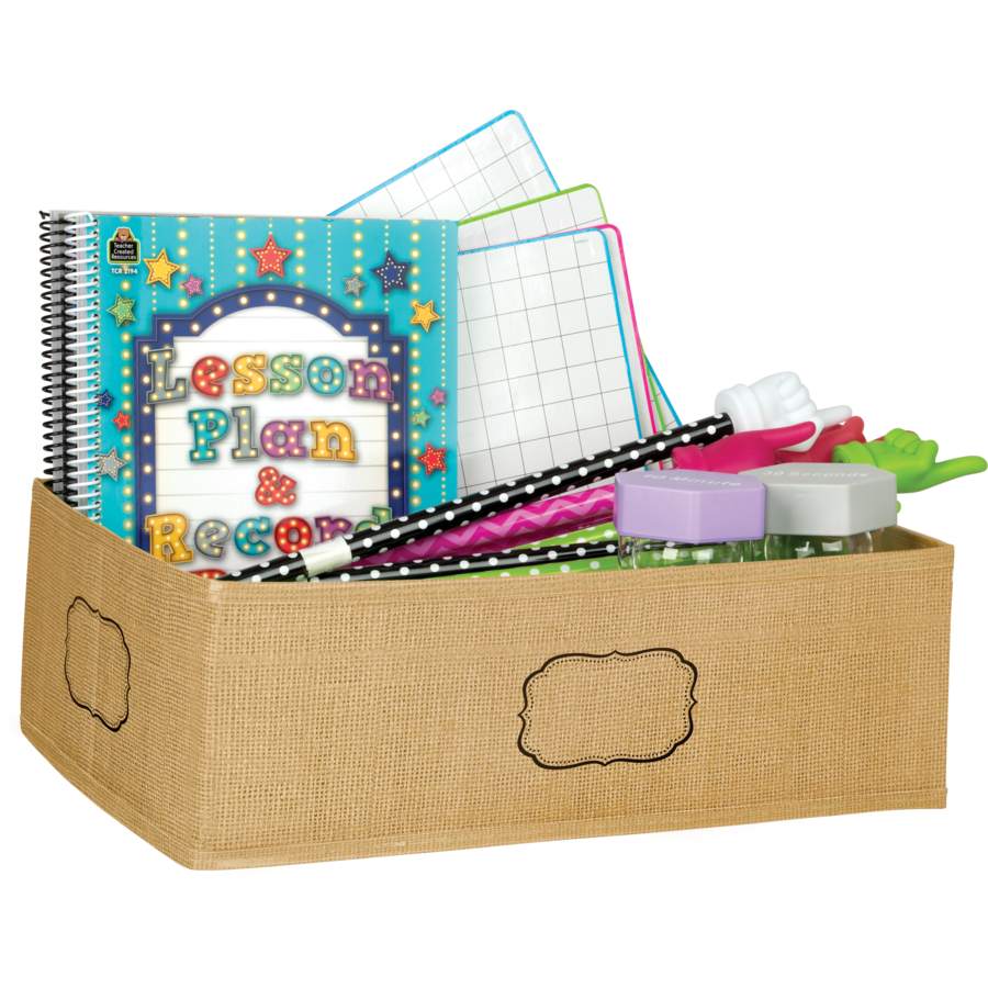 Burlap Storage Bin TCR20833 Teacher Created Resources