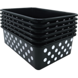 Lime Polka Dots Small Storage Bin - TCR20818, Teacher Created Resources