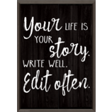 Your Life is Your Story. Write Well. Edit Often. Positive Poster