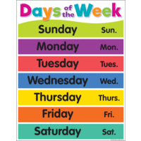 Colorful Days of the Week Chart - TCR7489 | Teacher Created Resources