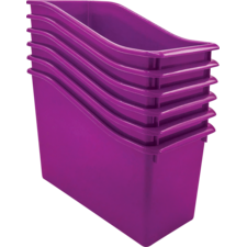 Purple Plastic Book Bin 6 Pack