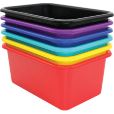 Bold Colors Small Plastic Storage Bins Set of 6