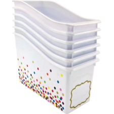 Confetti Plastic Book Bins 6-Pack