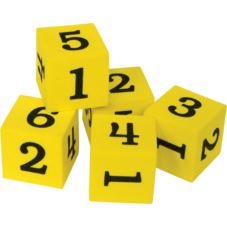 Foam Numbered Dice (numerals 1-6)