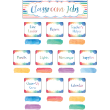 Watercolor Classroom Jobs Mini Bulletin Board