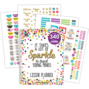 TCR2152 Confetti Lesson Planner with stickers Image