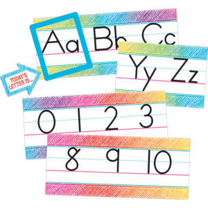 TCR3052 Colorful Scribble Alphabet Line Bulletin Board Image