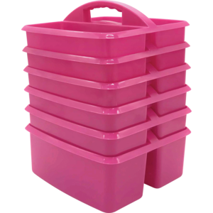 TCR32255 Pink Plastic Storage Caddies 6-Pack Image