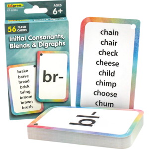 TCR62044 Initial Consonants, Blends & Digraphs Flash Cards Image
