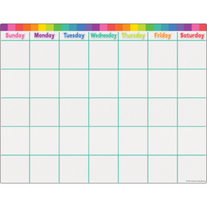 TCR7494 Colorful Calendar Write-On/Wipe-Off Chart Image