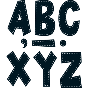 TCR75180 Black Stitch 7" Fun Font Letters Image