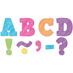 TCR77292 Scribble Bold Block 3" Magnetic Letters Image