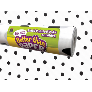 TCR77419 Fun Size Black Painted Dots on White Better Than Paper Bulletin Board Roll Image