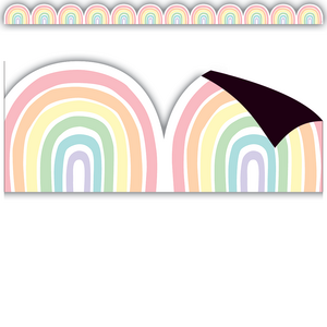 TCR77574 Pastel Pop Rainbows Magnetic Border Image