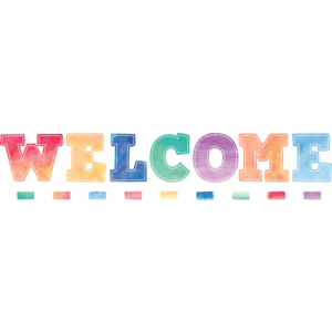 TCR8190 Watercolor Welcome Bulletin Board Display Set Image