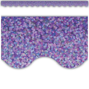 TCR8793 Purple Sparkle Scalloped Border Trim Image