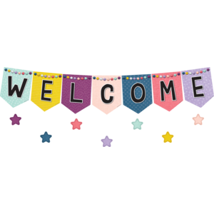 TCR9022 Oh Happy Day Pennants Welcome Bulletin Board Image