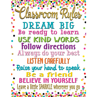 Confetti Classroom Rules Chart - TCR7553 | Teacher Created Resources