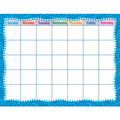 Blue Swirls Calendar Chart - TCR7602 | Teacher Created Resources