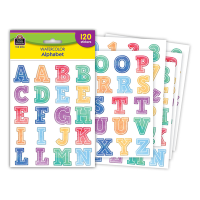 Watercolor Alphabet Stickers - TCR8196 | Teacher Created Resources