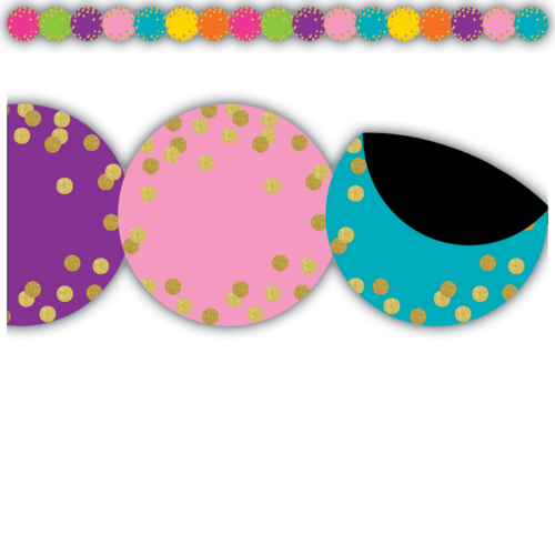 Confetti Circles DieCut Border TCR77390 Teacher Created