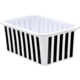Black and White Stripes Small Plastic Storage Bin 6 Pack Alternate Image A