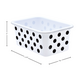 Black Polka dots on White Small Plastic Storage Bin 6 Pack Alternate Image SIZE