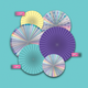 Iridescent Hanging Paper Fans Alternate Image SIZE