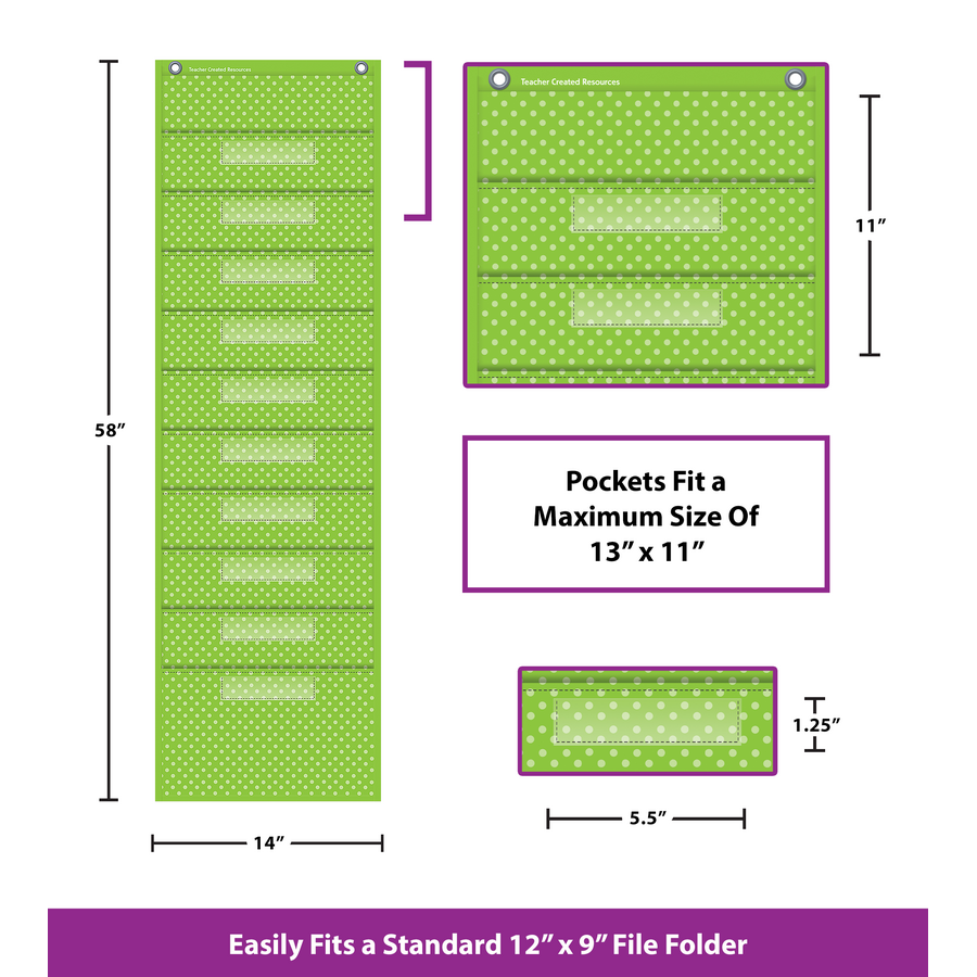 Teacher Created Resources Lime Polka Dots Small Storage Bin