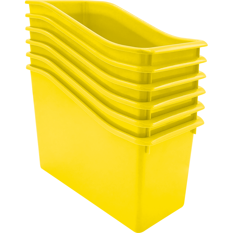 Yellow Large Plastic Storage Bin 6 Pack - by TCR