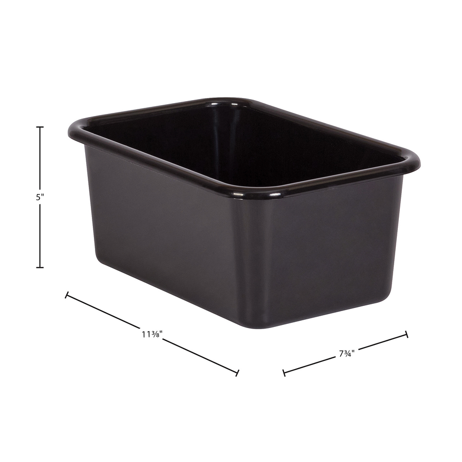 Teacher Created Resources Black Small Plastic Storage Bin, Pack of 6