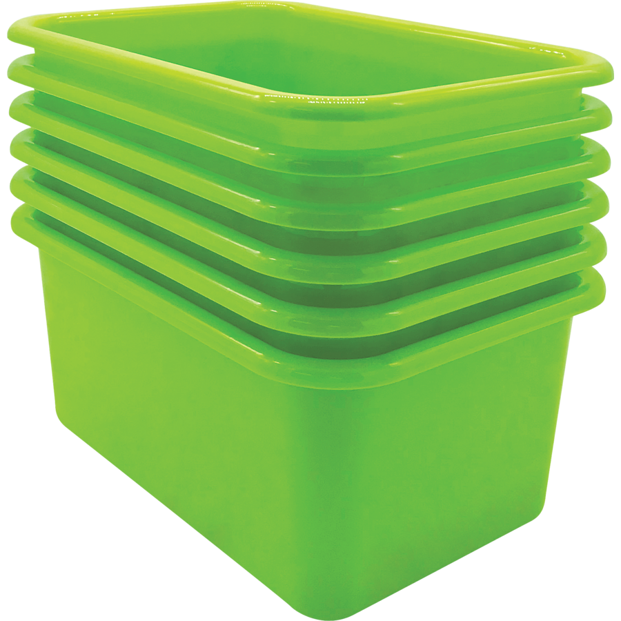 Lime Small Plastic Storage Bin 6 Pack - TCR2088574