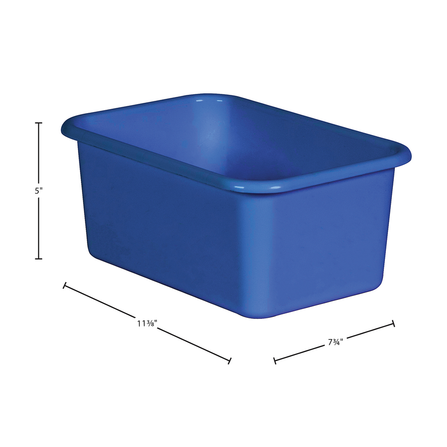 Blue Small Plastic Storage Bin 6 Pack