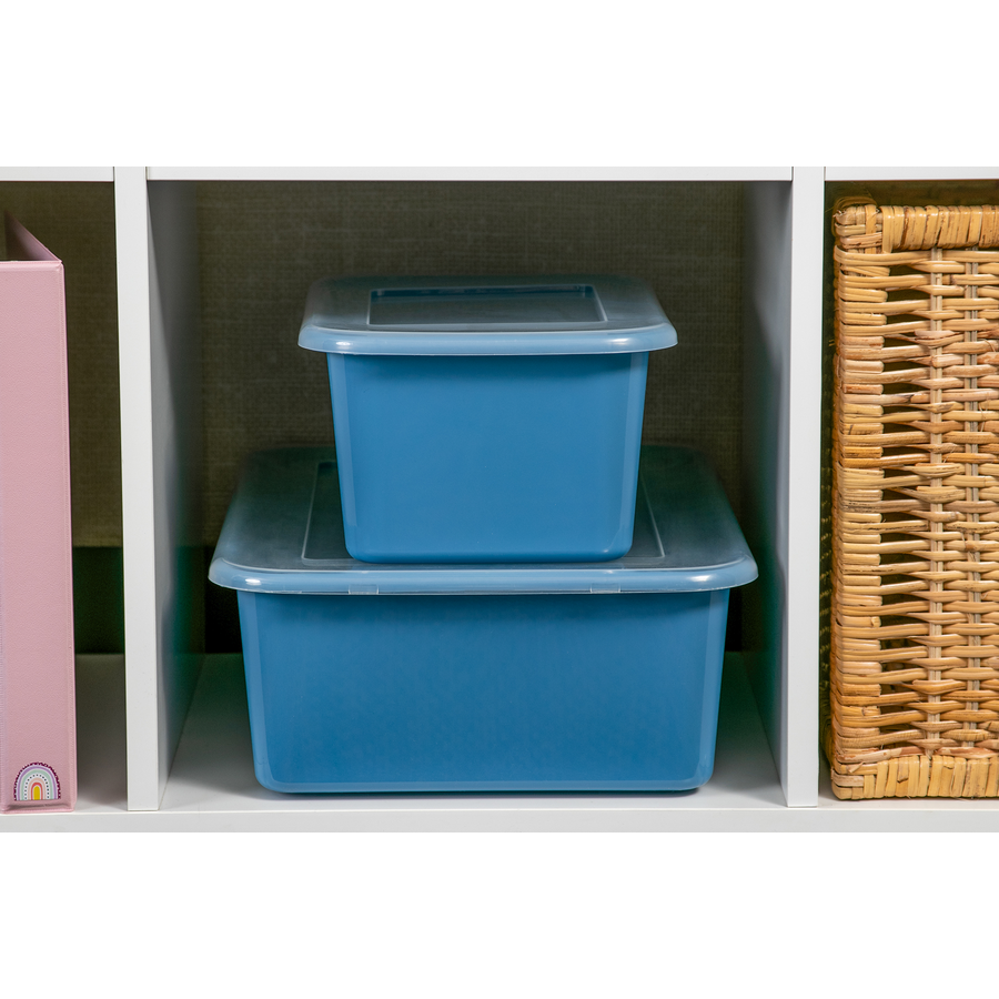 The Teachers' Lounge®  Slate Blue Small Plastic Storage Bin, Pack of 6