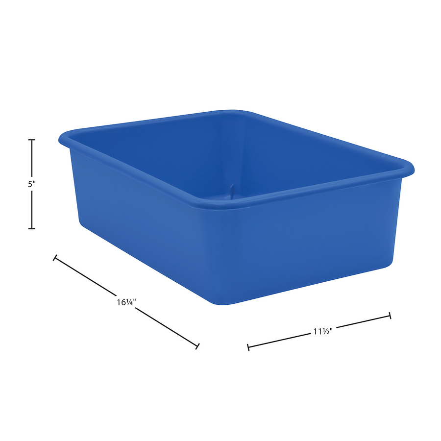 Teacher Created Resources Slate Blue Large Plastic Storage Bin, Pack of 3