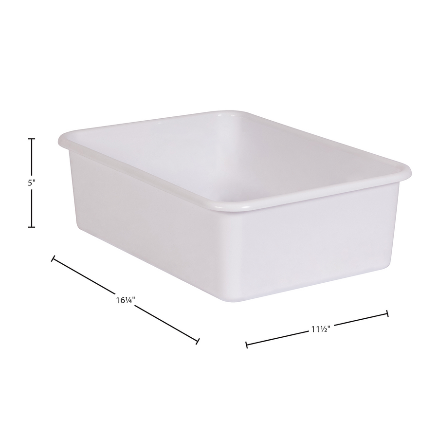 The Teachers' Lounge®  White Large Plastic Storage Bin, Pack of 3