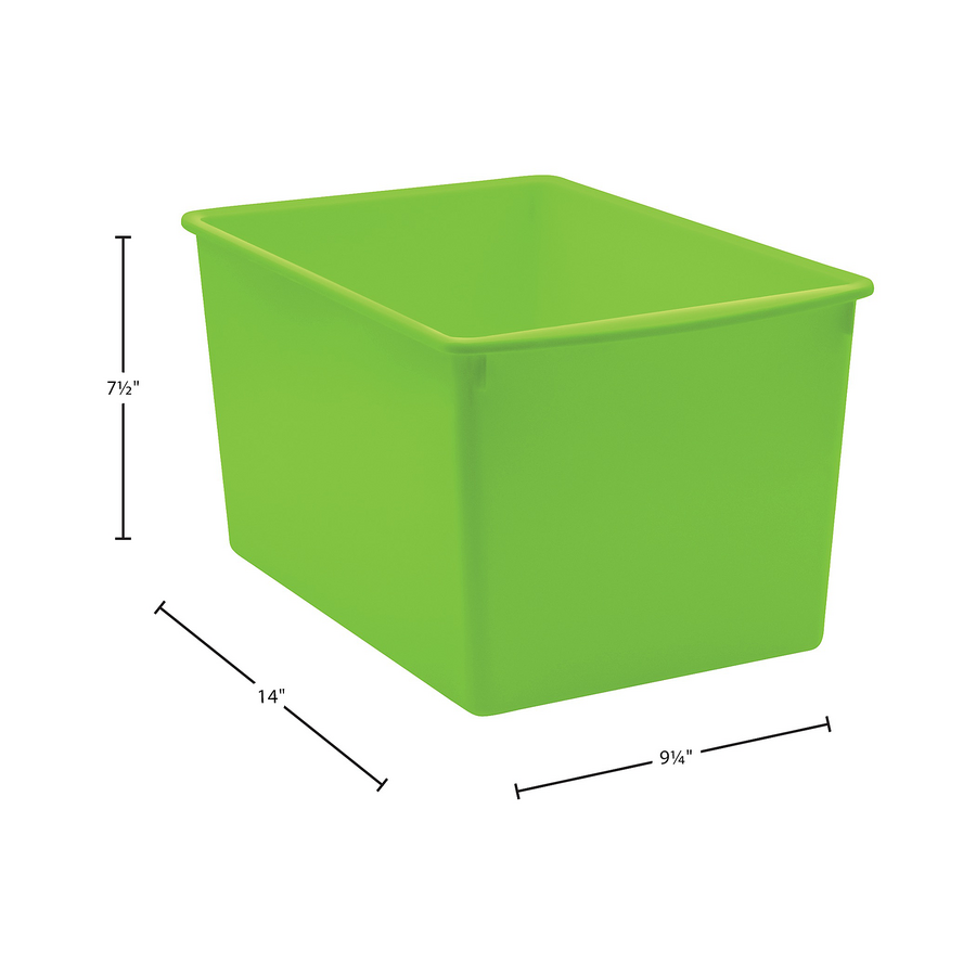 Lime Large Plastic Storage Bin - The School Box Inc