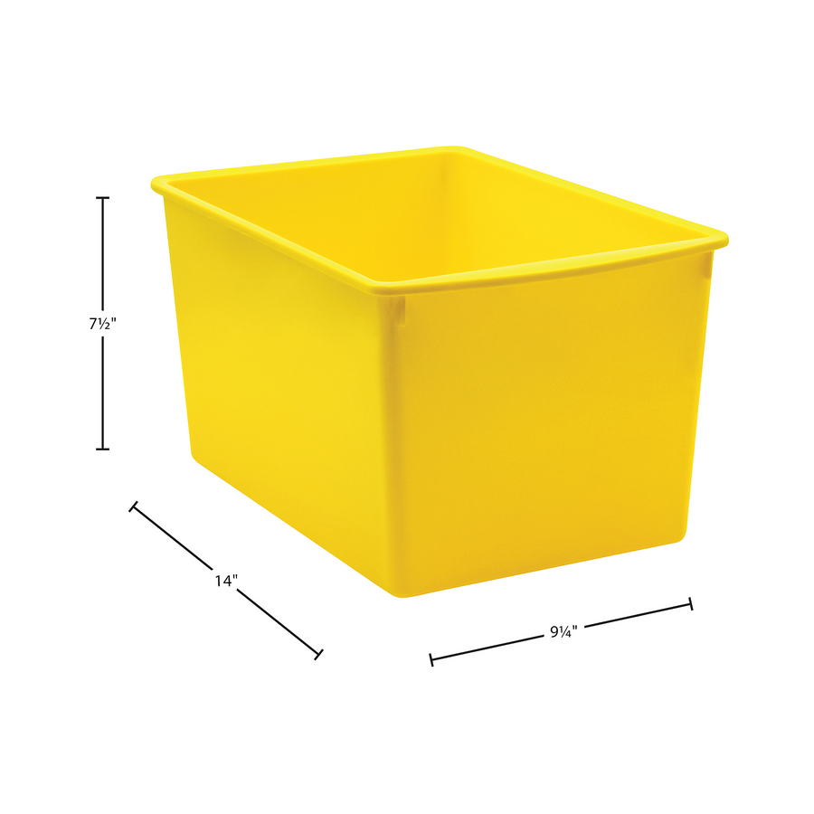 Yellow Large Plastic Storage Bin 6 Pack - by TCR