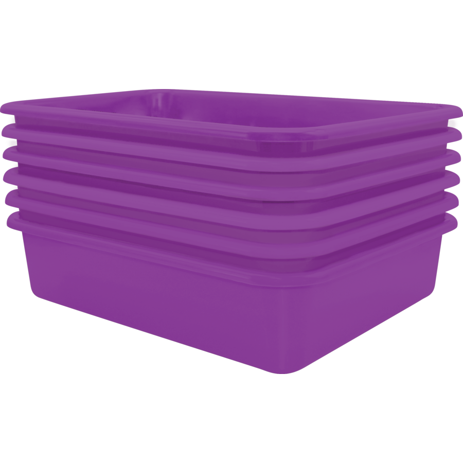 Purple Confetti Large Plastic Storage Bins 6-Pack - by TCR