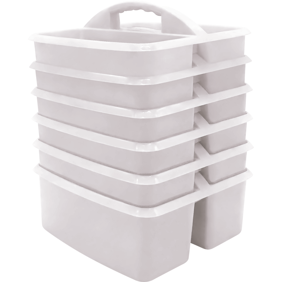 White Large Plastic Storage Bin 6 Pack - by TCR