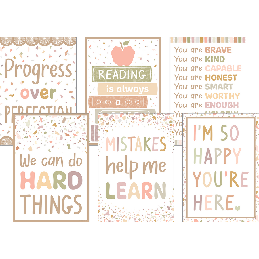 Terrazzo Tones Poster Set (6) - TCR2088718 | Teacher Created Resources