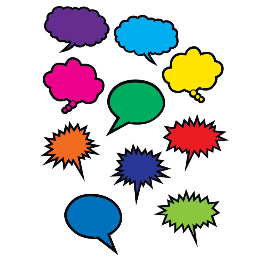 Colorful Speech/Thought Bubbles Accents - TCR2145 | Teacher Created ...