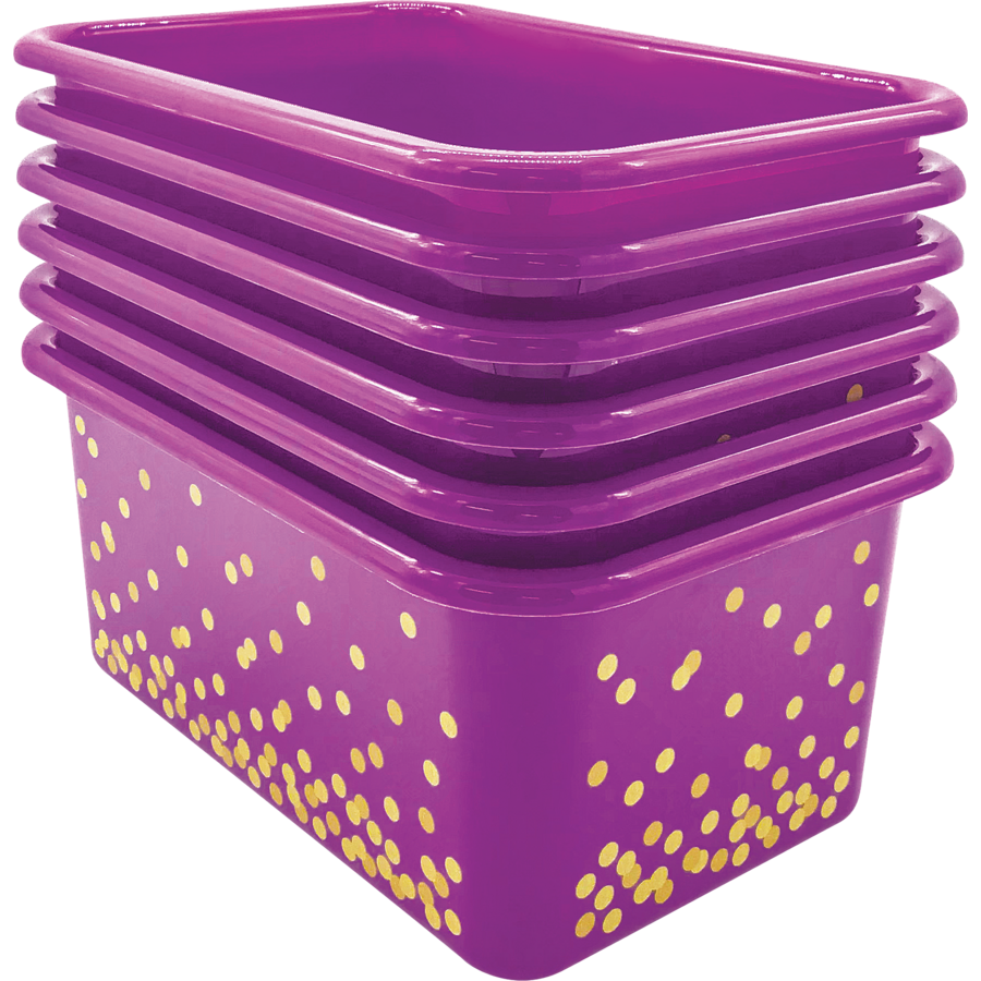 small clear storage container 10in x 7in, purple