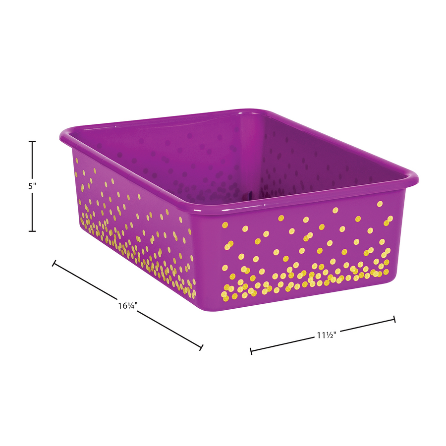 Purple Confetti Large Plastic Storage Bins 6-Pack - TCR32246
