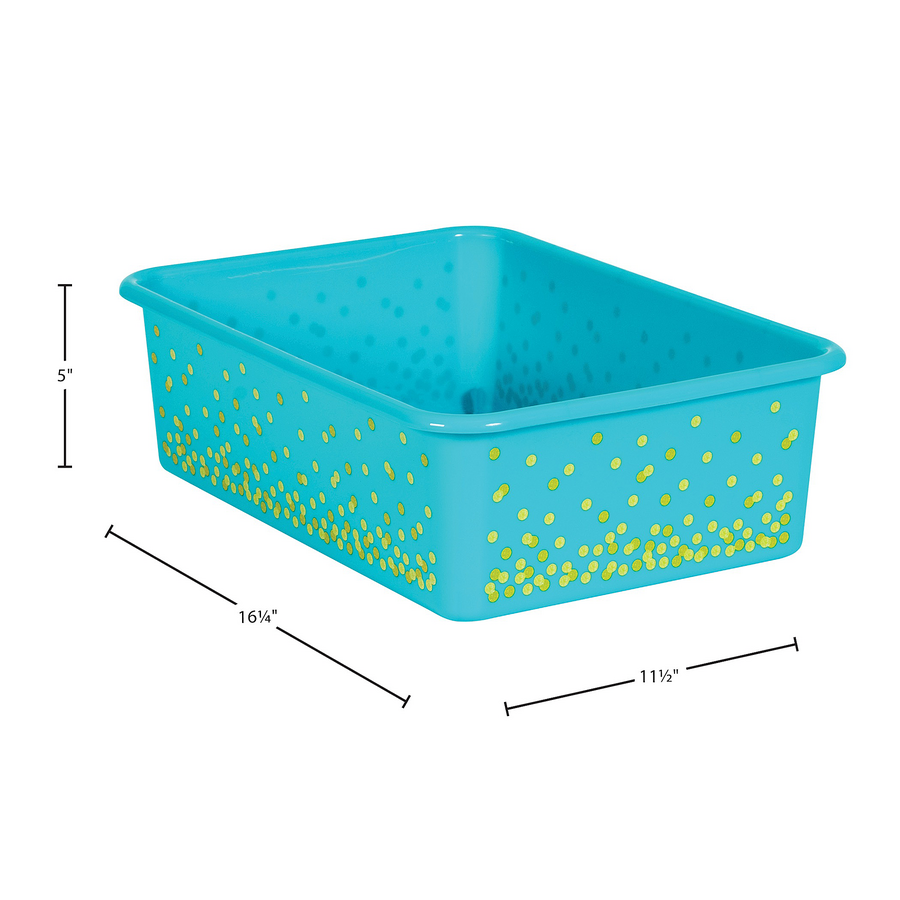 Confetti Small Plastic Storage Bin, 7 3/4 x 11 1/2 x 5 Inches