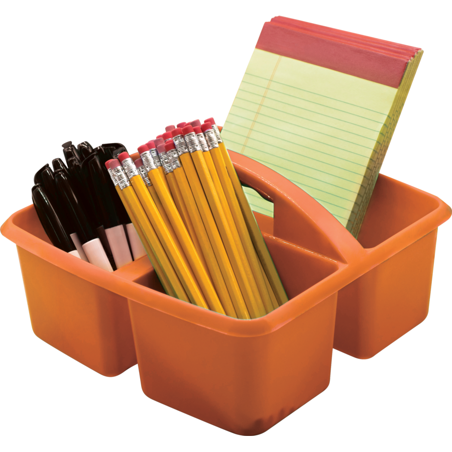 Deluxe Small Classroom Caddy, Orange Set of 6