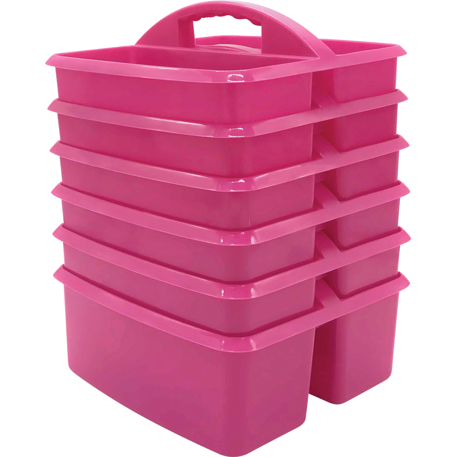 Pink Large Plastic Storage Bin 6 Pack - by TCR