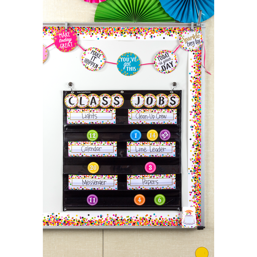  Bulletin Board Borders Rainbow Confetti Straight