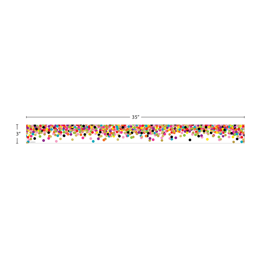  Bulletin Board Borders Rainbow Confetti Straight