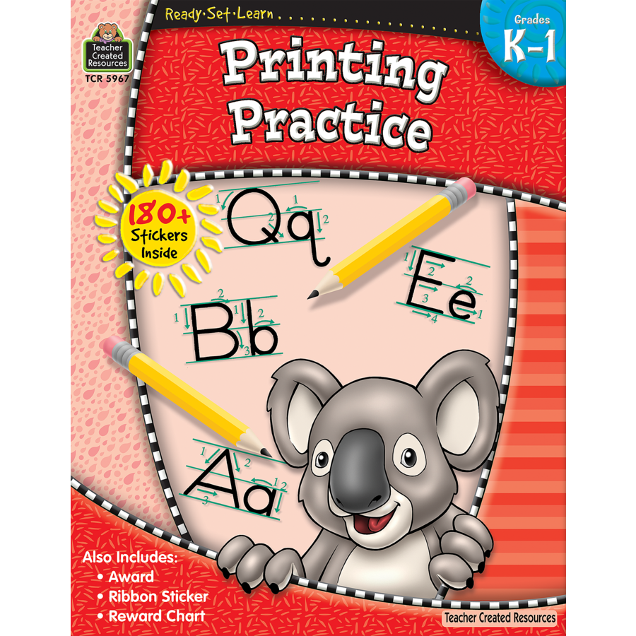 Children's Printing Practice -1st Grade Bonus Book